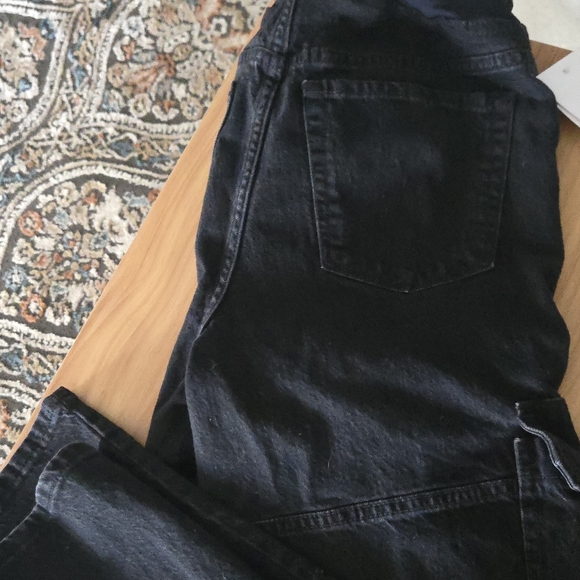 Isabel by Ingrid Isabel Maternity Cargo Black Jeans 90s straight style Size 4 - Picture 7 of 10